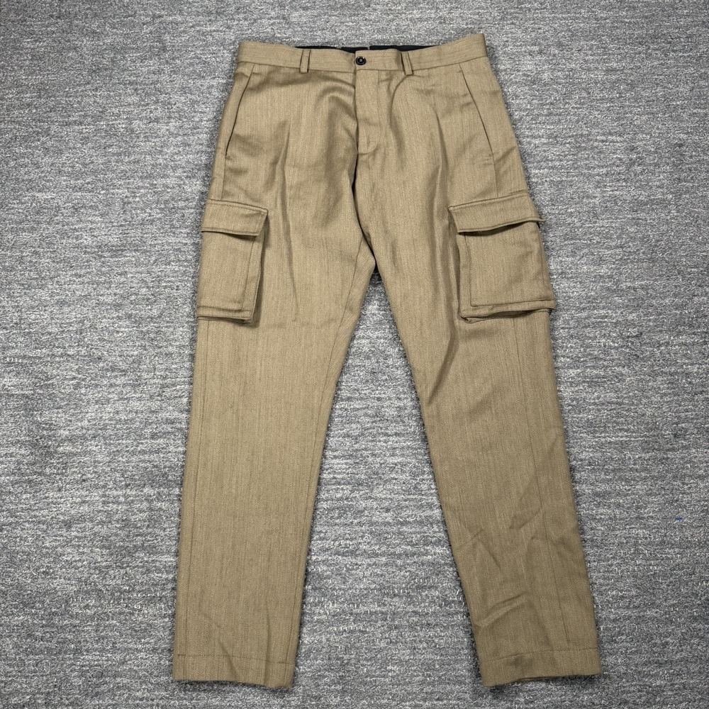 Mauro Grifoni Wool Cargo Pants Men 34X30 Brown Utility Workwear Italy Designer